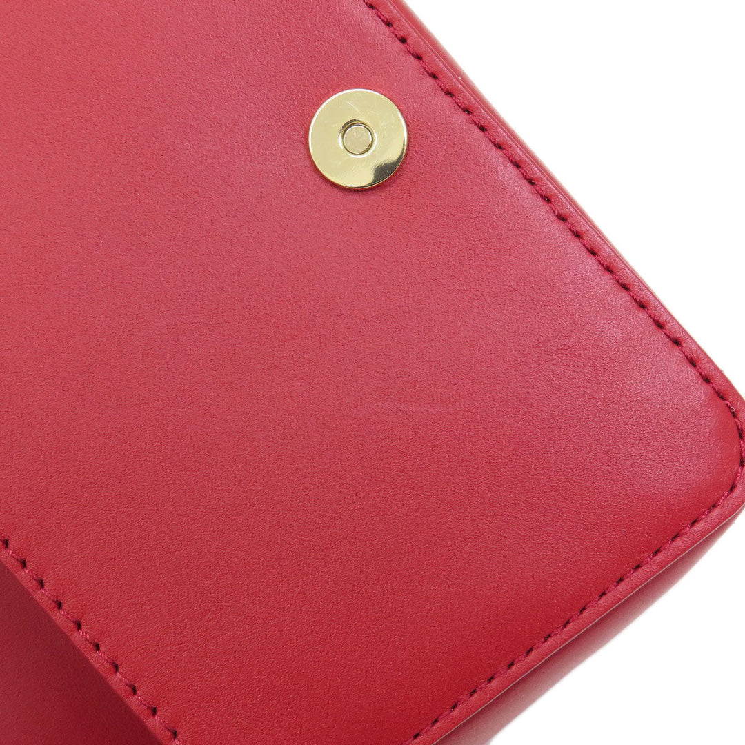 Tory Burch Shoulder Bag leather Red logo Women Used Authentic