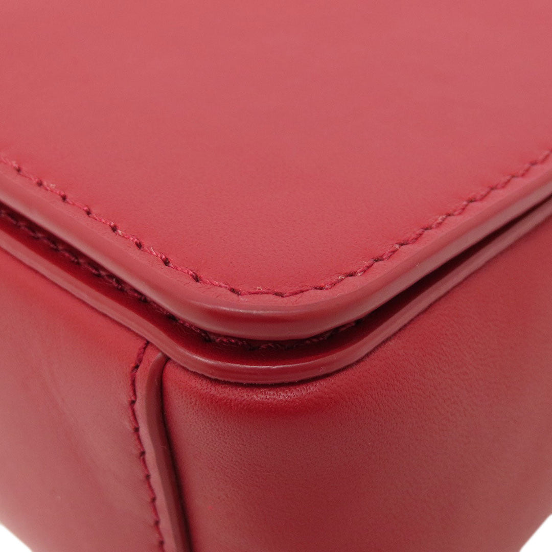 Tory Burch Shoulder Bag leather Red logo Women Used Authentic