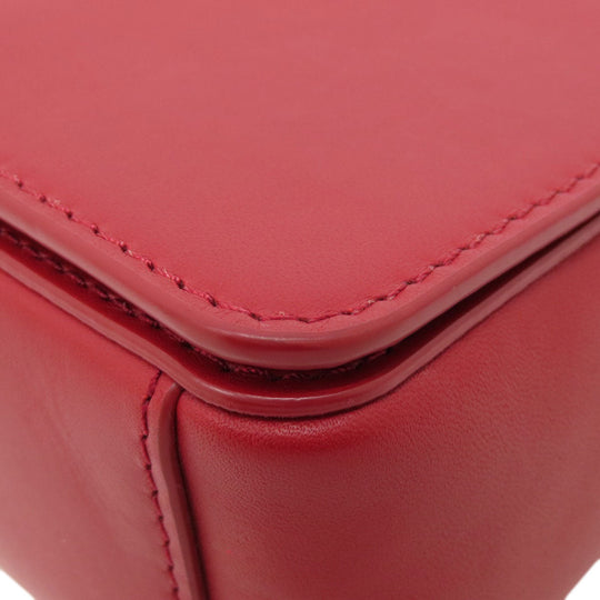 Tory Burch Shoulder Bag leather Red logo Women Used Authentic
