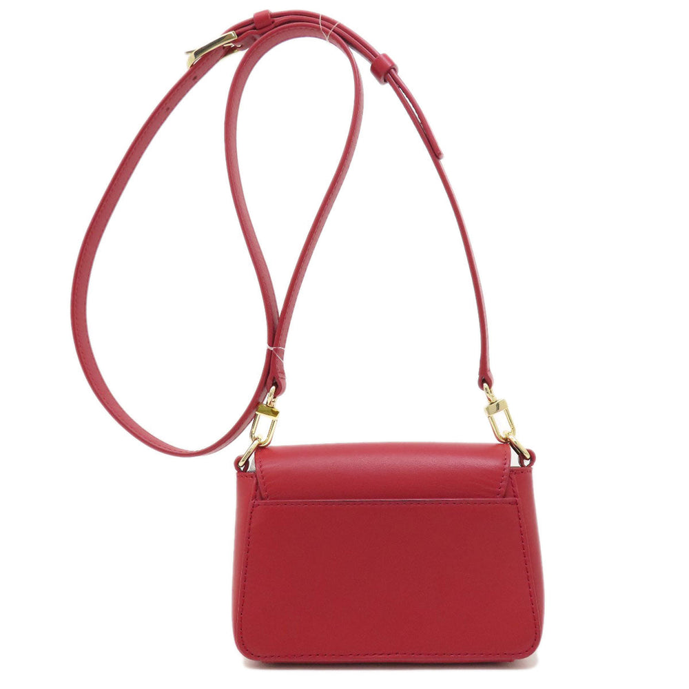 Tory Burch Shoulder Bag leather Red logo Women Used Authentic