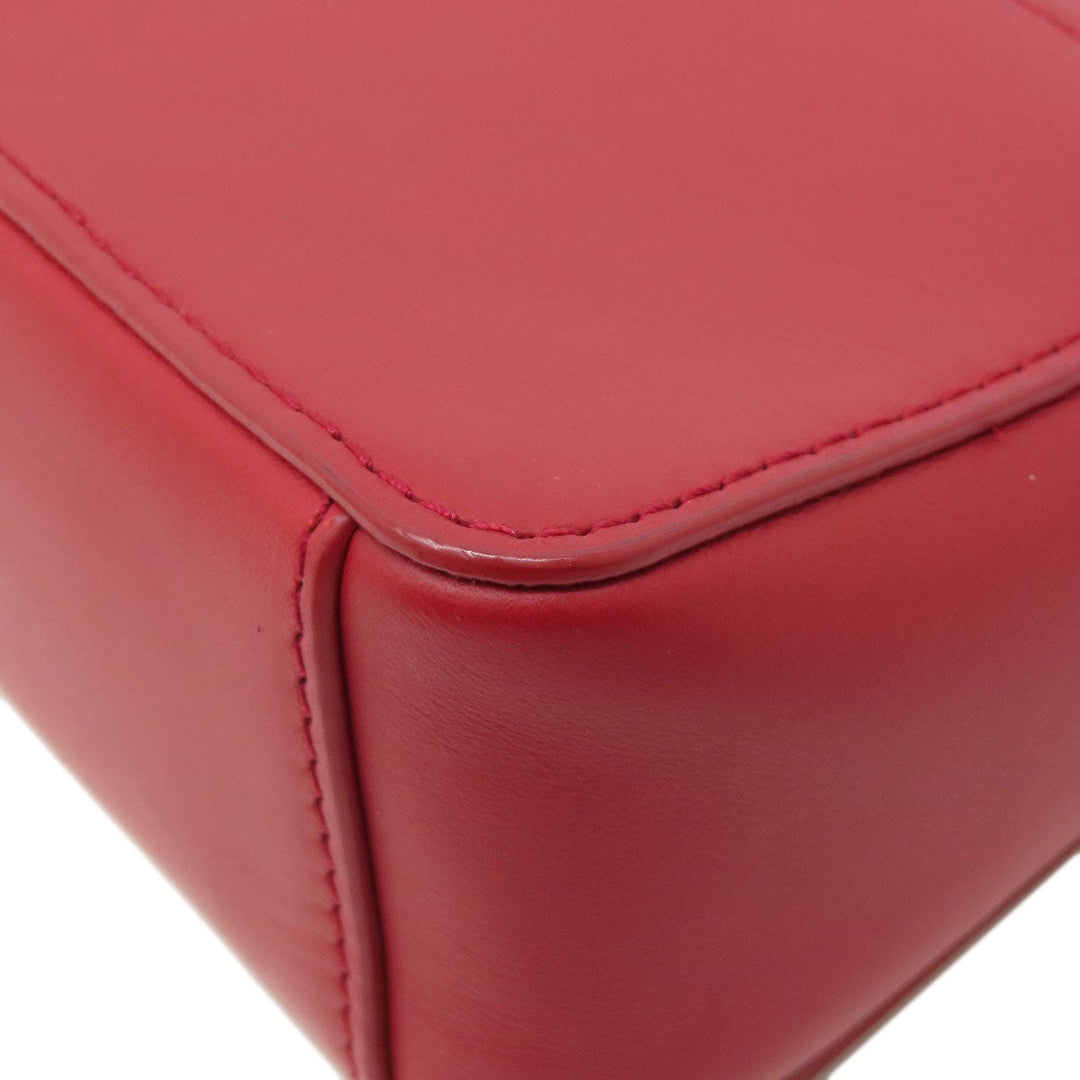 Tory Burch Shoulder Bag leather Red logo Women Used Authentic
