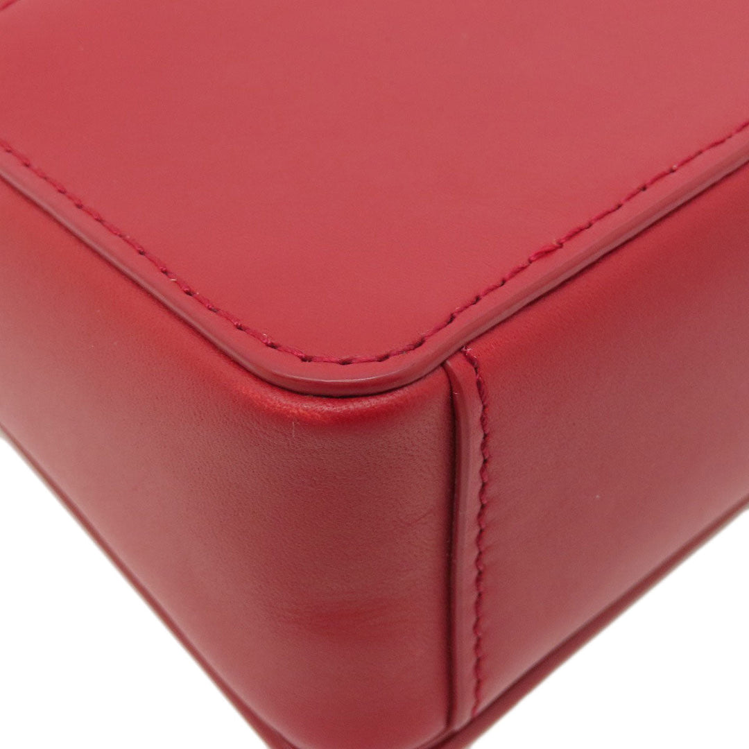 Tory Burch Shoulder Bag leather Red logo Women Used Authentic