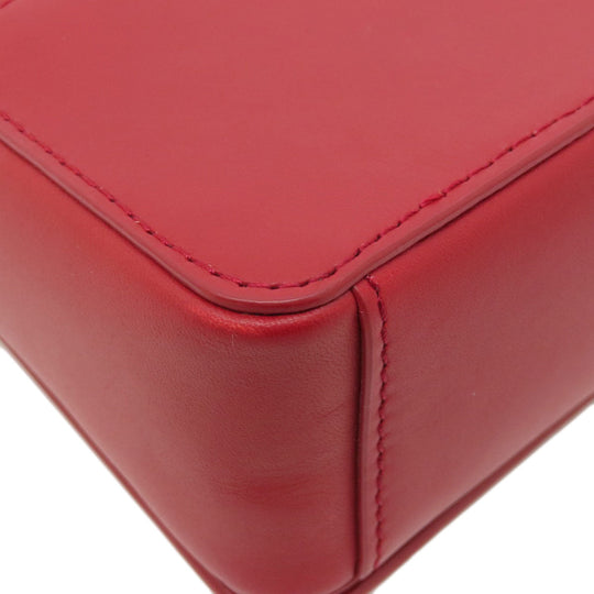 Tory Burch Shoulder Bag leather Red logo Women Used Authentic