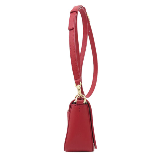 Tory Burch Shoulder Bag leather Red logo Women Used Authentic