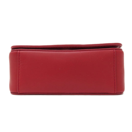 Tory Burch Shoulder Bag leather Red logo Women Used Authentic