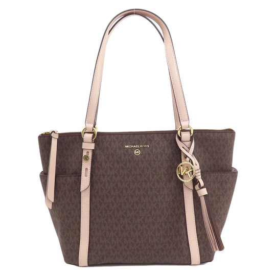 MICHAEL KORS Tote Bag PVC Brown Sullivan Women Used Authentic