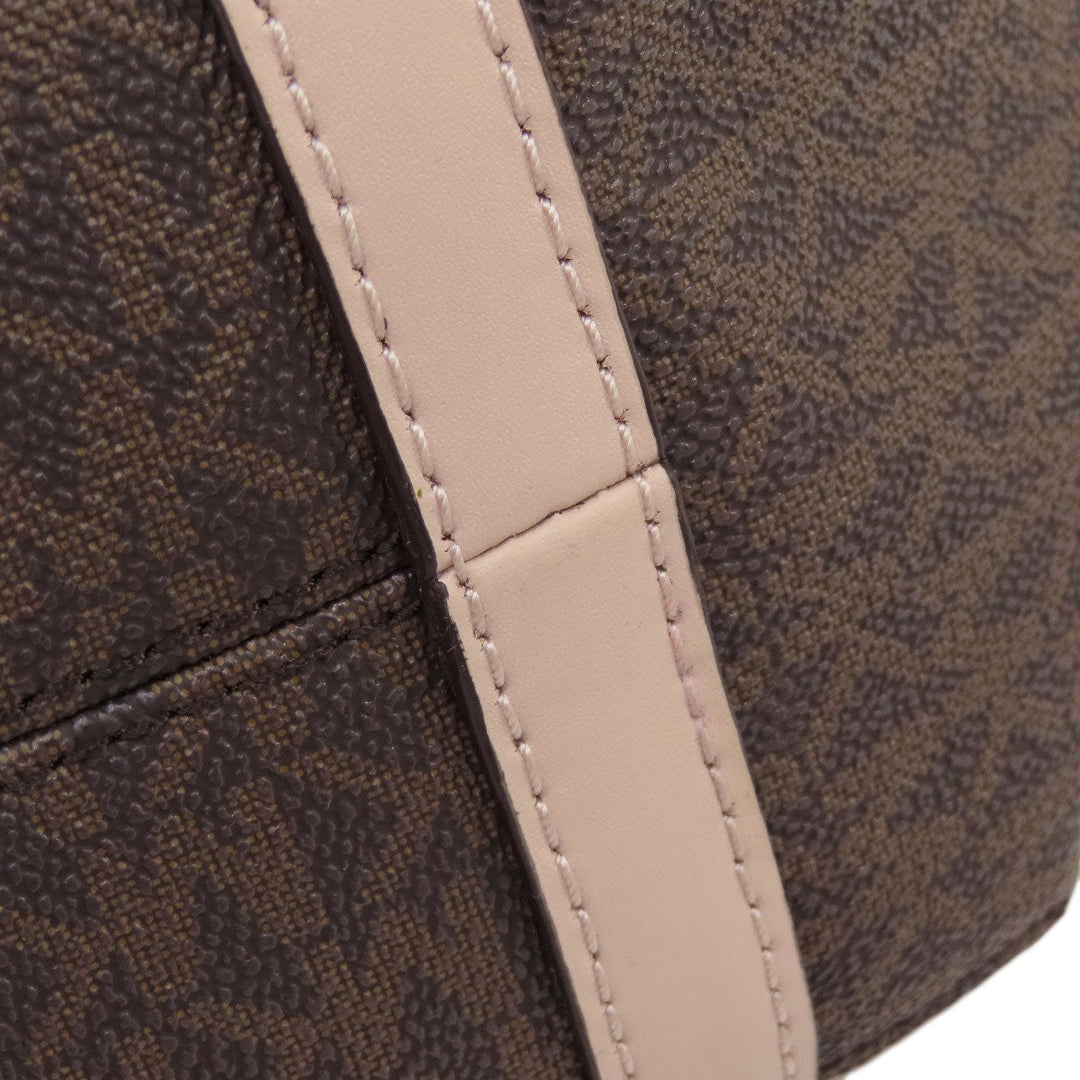 MICHAEL KORS Tote Bag PVC Brown Sullivan Women Used Authentic
