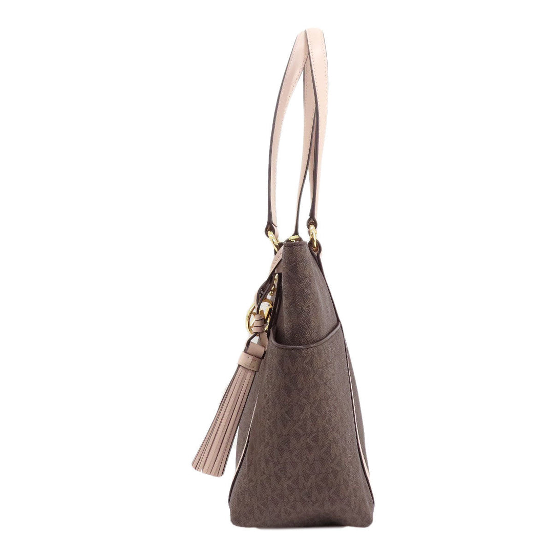 MICHAEL KORS Tote Bag PVC Brown Sullivan Women Used Authentic
