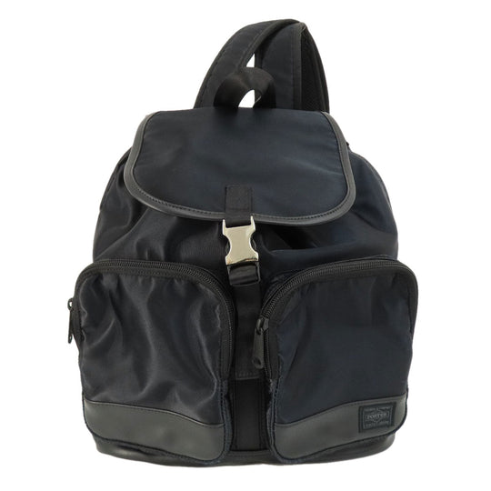 PORTER Backpack Nylon black logo mens(Unisex) Used Authentic