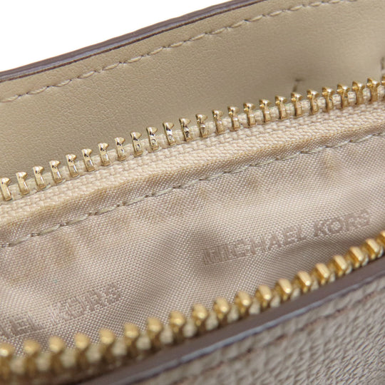 MICHAEL KORS Handbag leather gray logoMetal 2WAY Women Used Authentic