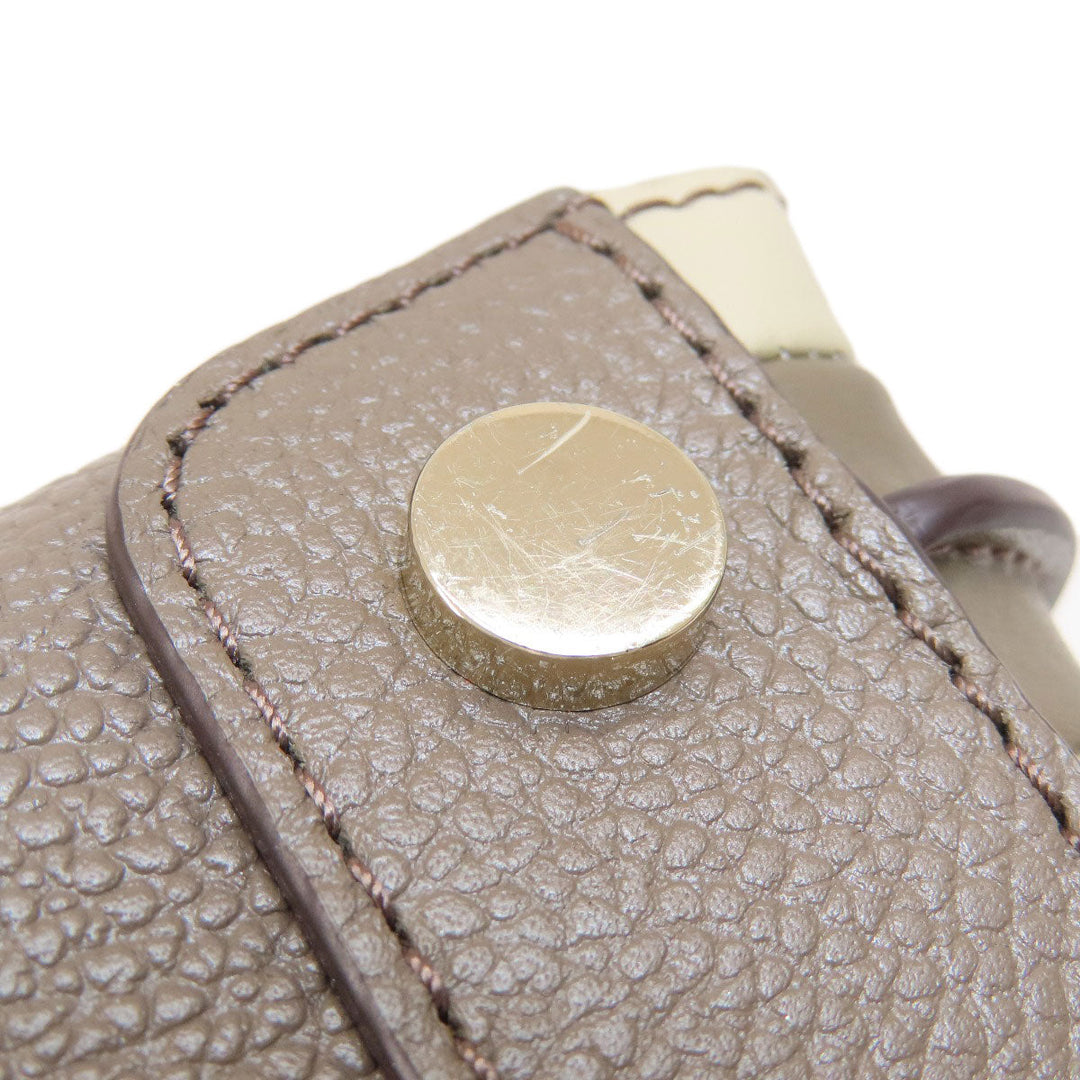 MICHAEL KORS Handbag leather gray logoMetal 2WAY Women Used Authentic