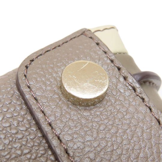 MICHAEL KORS Handbag leather gray logoMetal 2WAY Women Used Authentic