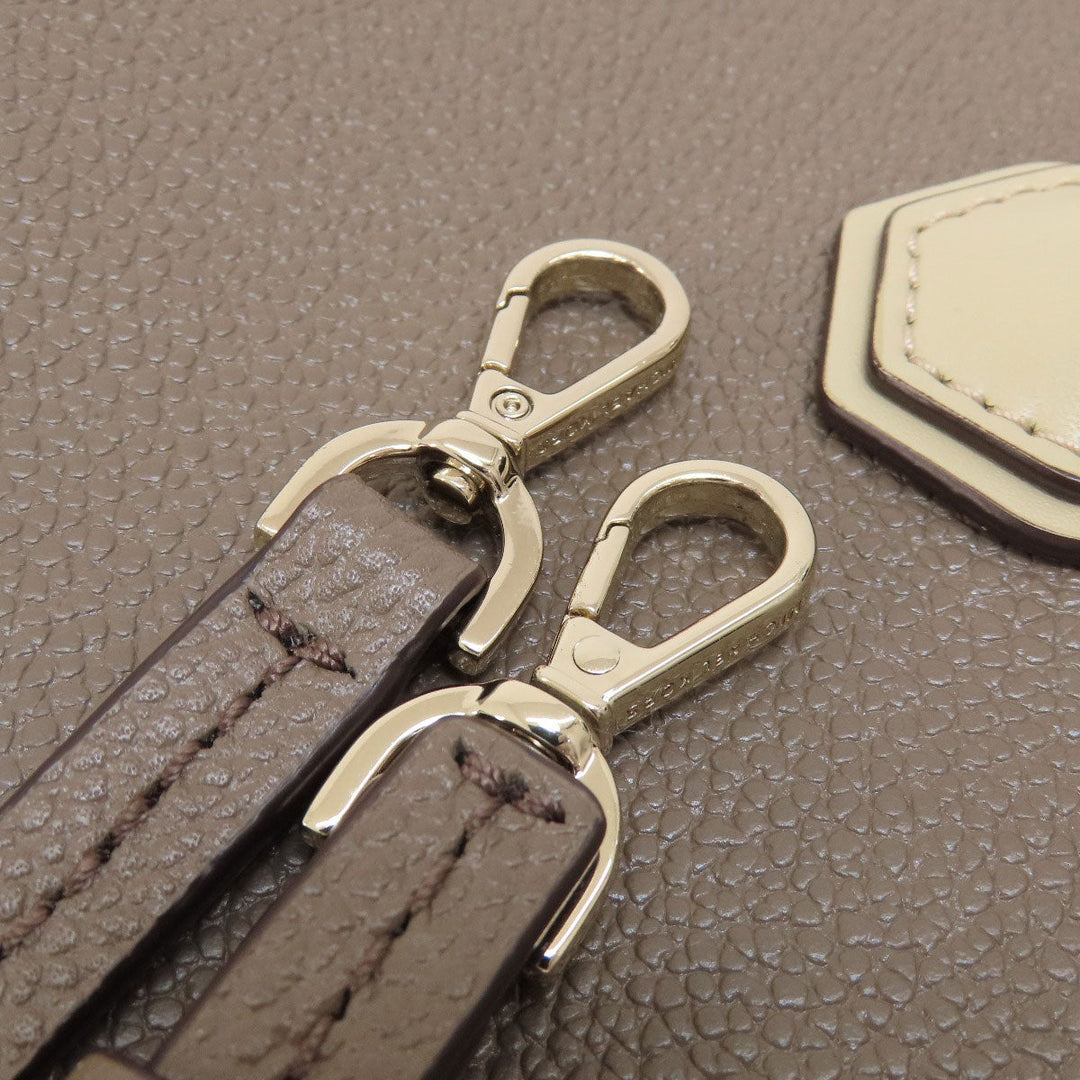 MICHAEL KORS Handbag leather gray logoMetal 2WAY Women Used Authentic