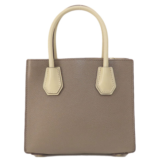 MICHAEL KORS Handbag leather gray logoMetal 2WAY Women Used Authentic