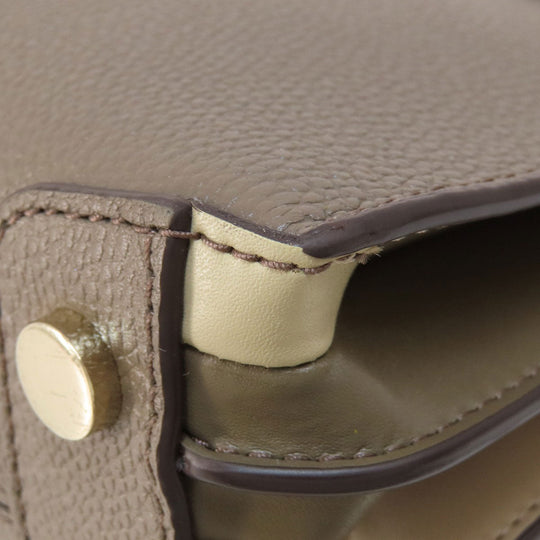 MICHAEL KORS Handbag leather gray logoMetal 2WAY Women Used Authentic