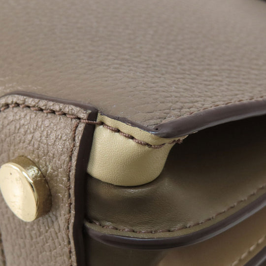 MICHAEL KORS Handbag leather gray logoMetal 2WAY Women Used Authentic