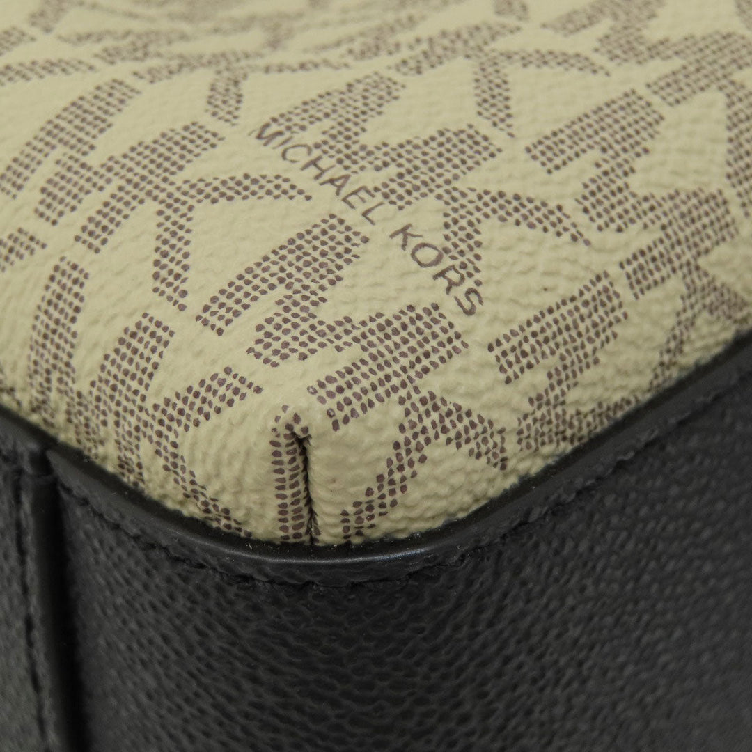 MICHAEL KORS Shoulder Bag leather beige MK signature Women Used Authentic