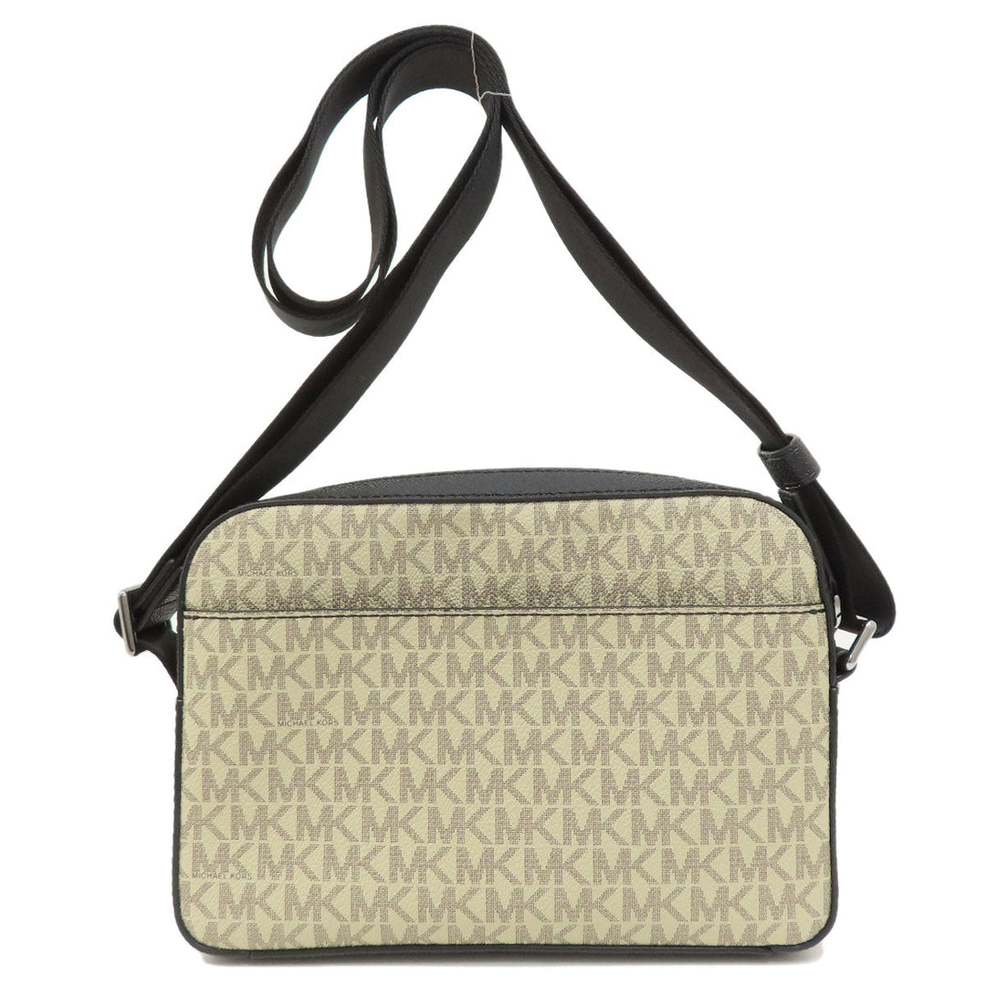 MICHAEL KORS Shoulder Bag leather beige MK signature Women Used Authentic