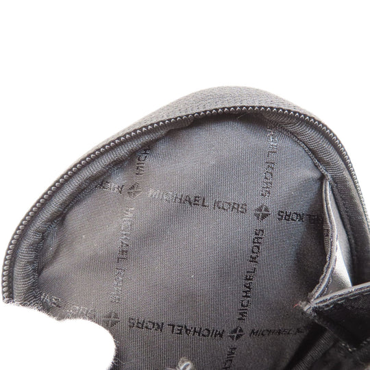 MICHAEL KORS Shoulder Bag canvas black MK signature Women Used Authentic