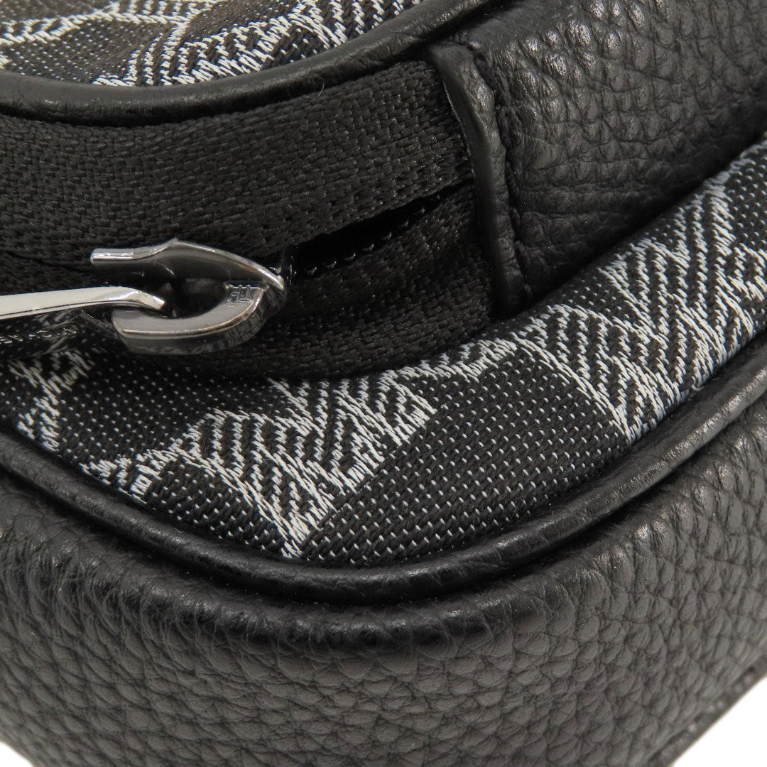MICHAEL KORS Shoulder Bag canvas black MK signature Women Used Authentic