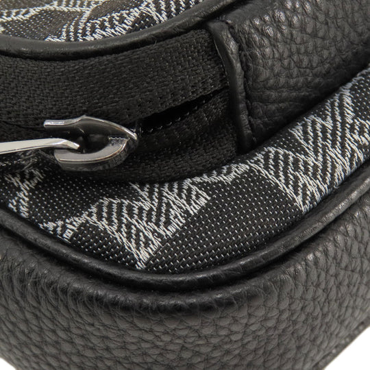 MICHAEL KORS Shoulder Bag canvas black MK signature Women Used Authentic