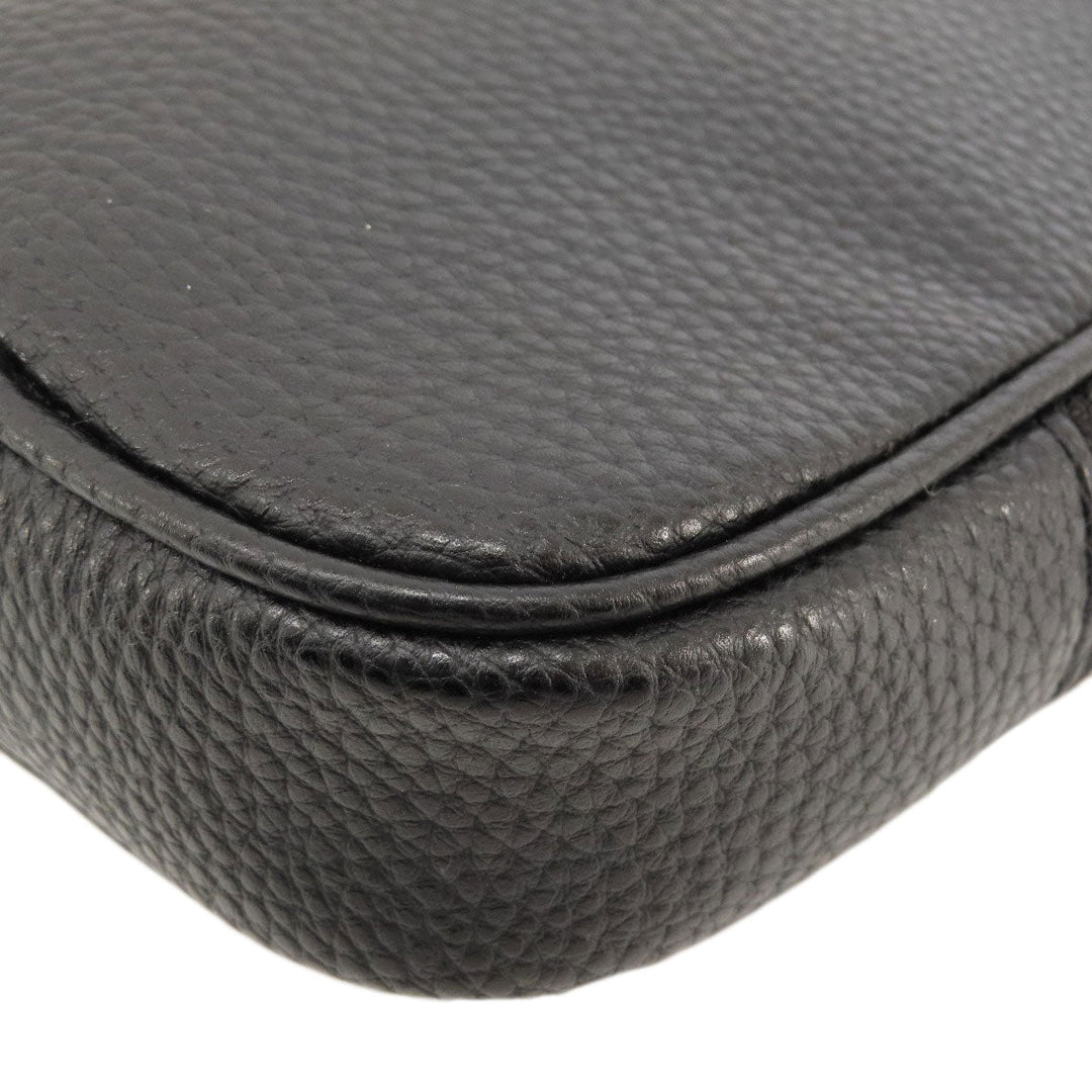 MICHAEL KORS Shoulder Bag canvas black MK signature Women Used Authentic