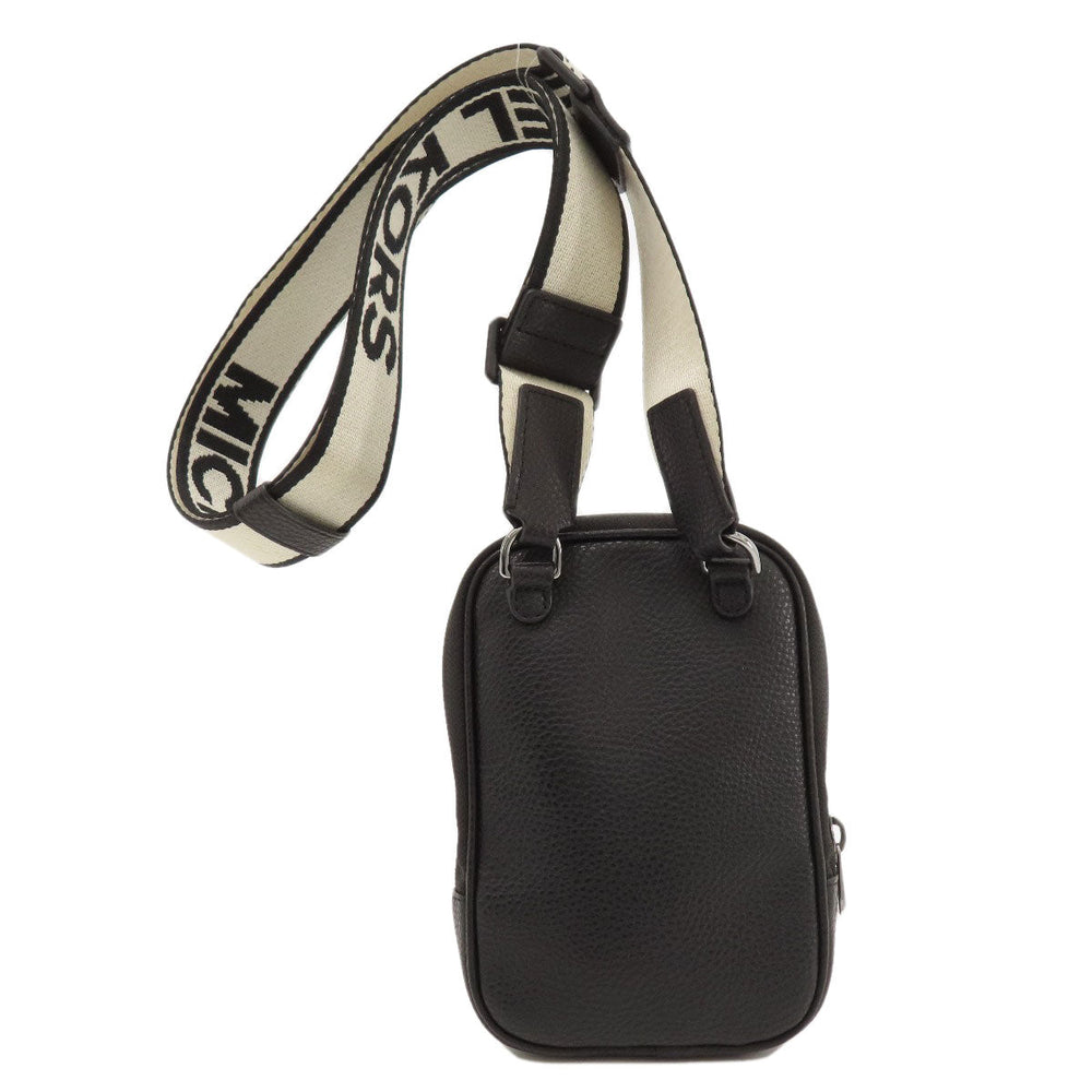 MICHAEL KORS Shoulder Bag canvas black MK signature Women Used Authentic