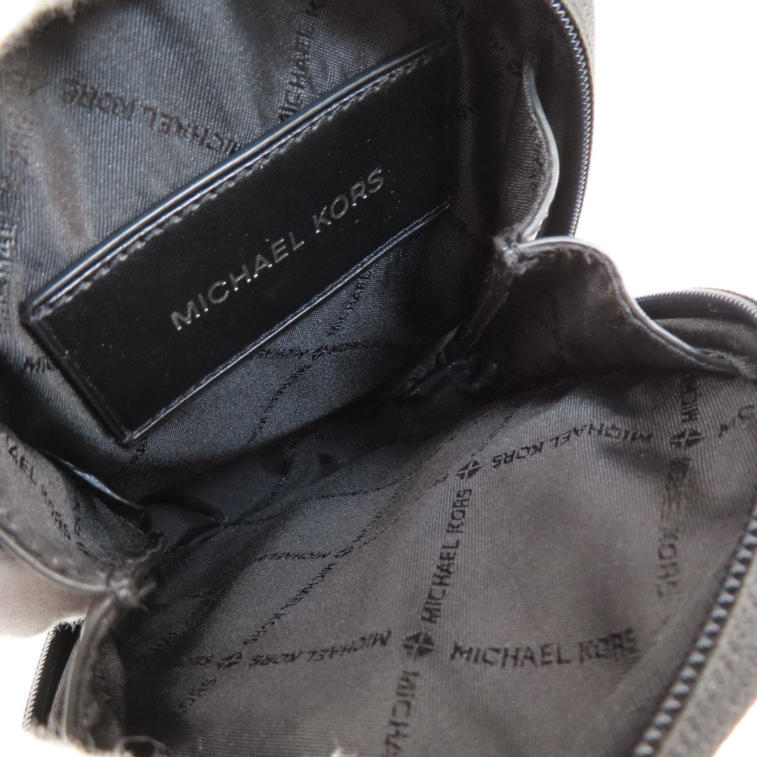 MICHAEL KORS Shoulder Bag canvas black MK signature Women Used Authentic