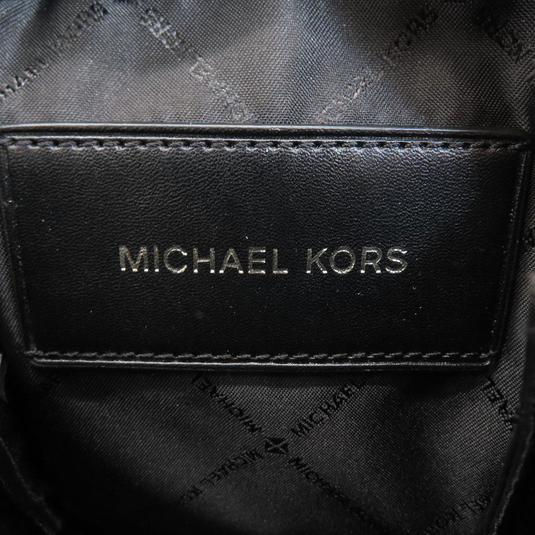 MICHAEL KORS Shoulder Bag canvas black MK signature Women Used Authentic