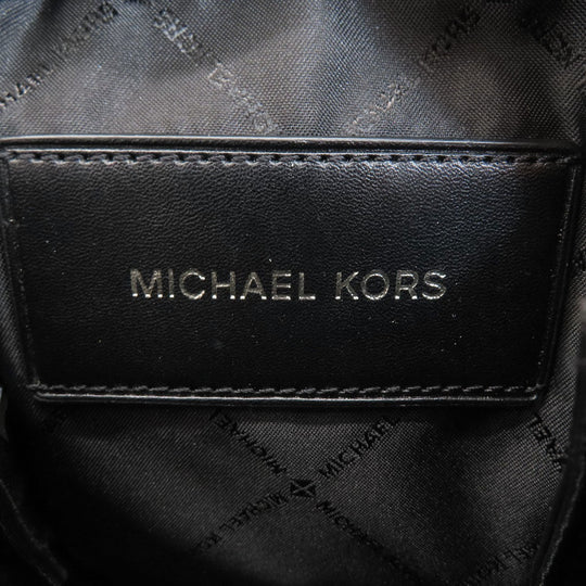 MICHAEL KORS Shoulder Bag canvas black MK signature Women Used Authentic