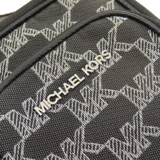 MICHAEL KORS Shoulder Bag canvas black MK signature Women Used Authentic
