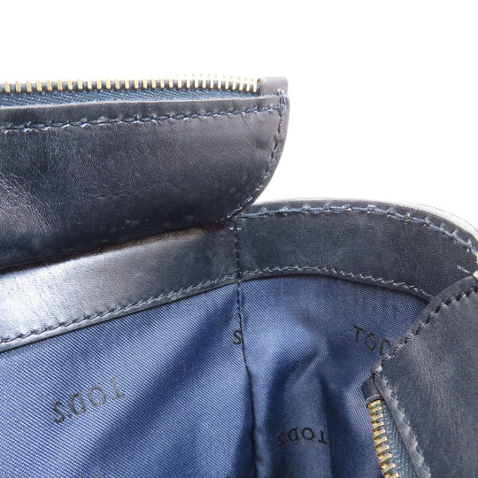 TOD�fS Handbag leather black 2WAY Women Used Authentic