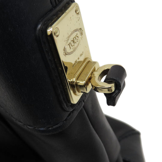 TOD�fS Handbag leather black 2WAY Women Used Authentic