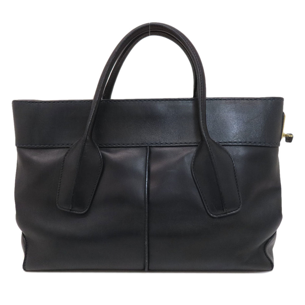 TOD�fS Handbag leather black 2WAY Women Used Authentic