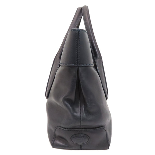 TOD�fS Handbag leather black 2WAY Women Used Authentic
