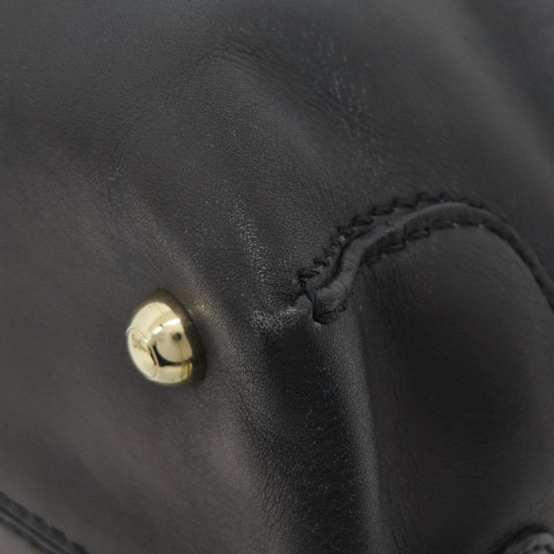 TOD�fS Handbag leather black 2WAY Women Used Authentic