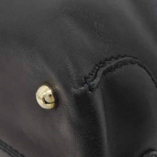 TOD�fS Handbag leather black 2WAY Women Used Authentic