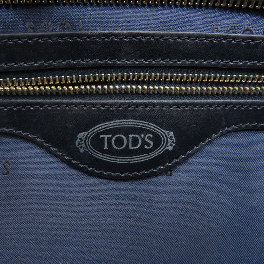 TOD�fS Handbag leather black 2WAY Women Used Authentic