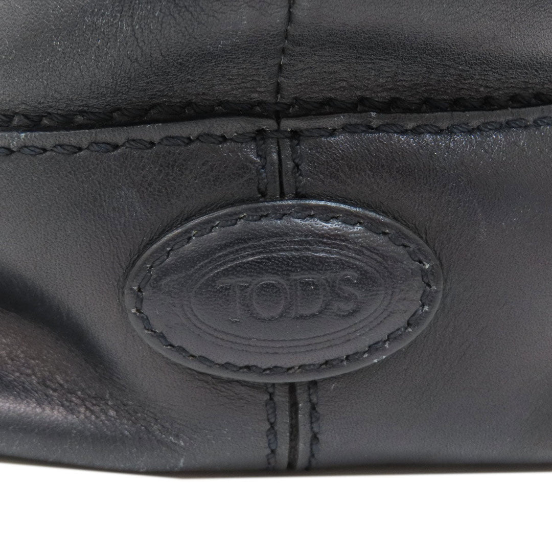 TOD�fS Handbag leather black 2WAY Women Used Authentic