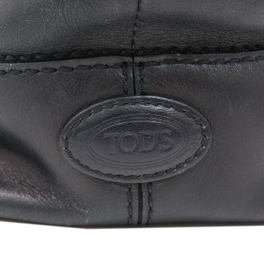 TOD�fS Handbag leather black 2WAY Women Used Authentic
