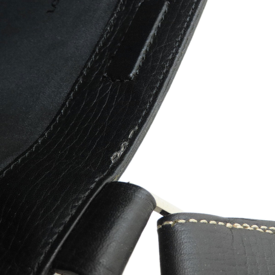 LOEWE Tote Bag leather black logo Women Used Authentic