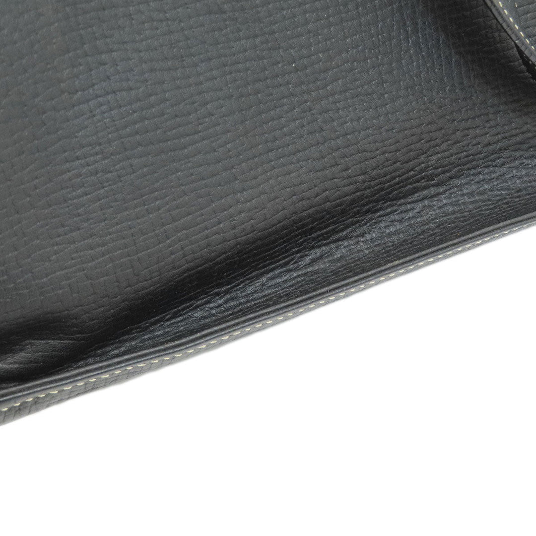 LOEWE Tote Bag leather black logo Women Used Authentic
