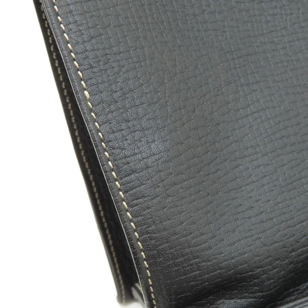LOEWE Tote Bag leather black logo Women Used Authentic