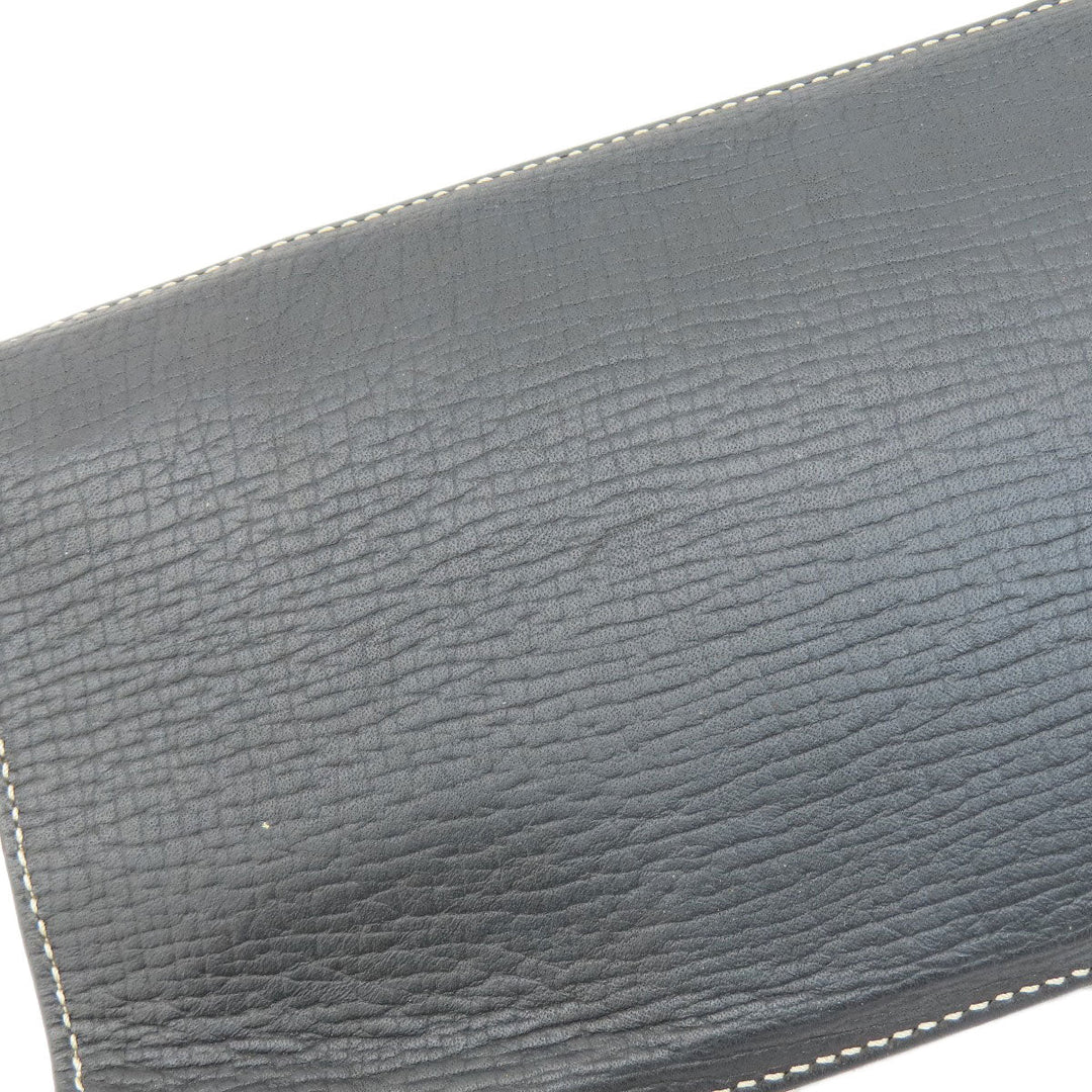 LOEWE Tote Bag leather black logo Women Used Authentic