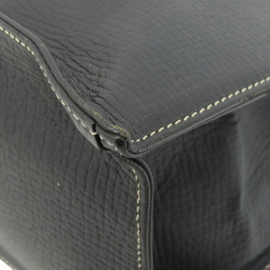 LOEWE Tote Bag leather black logo Women Used Authentic