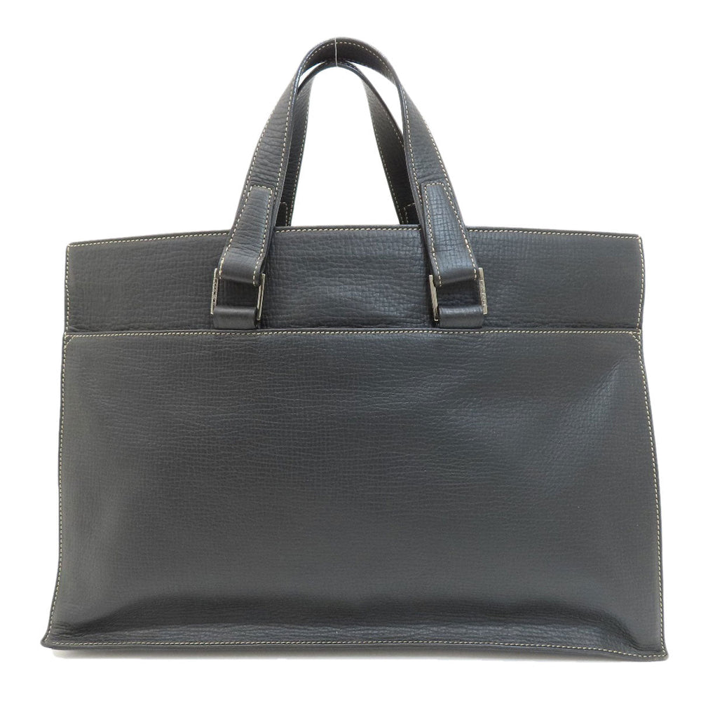 LOEWE Tote Bag leather black logo Women Used Authentic