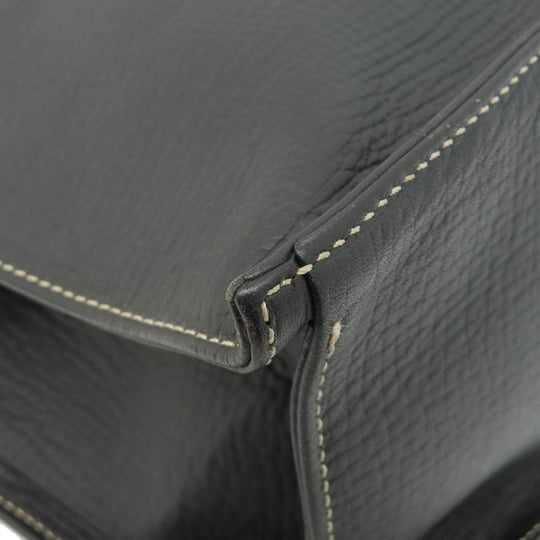 LOEWE Tote Bag leather black logo Women Used Authentic