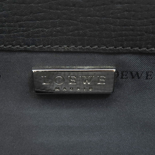 LOEWE Tote Bag leather black logo Women Used Authentic