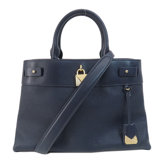 MICHAEL KORS Tote Bag leather Navy 2WAY Women Used Authentic