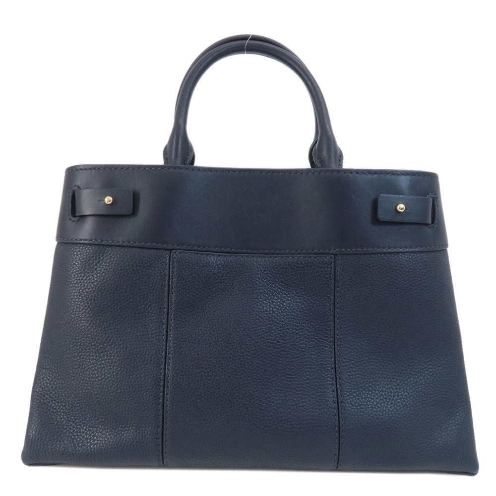 MICHAEL KORS Tote Bag leather Navy 2WAY Women Used Authentic